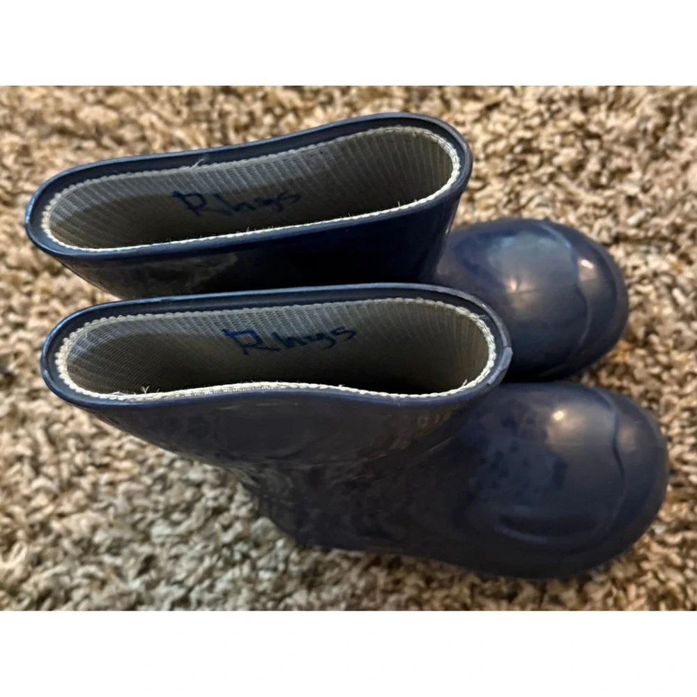 Wonder Nation Toddler Boys Navy Blue Rain Boots Size 5/6
